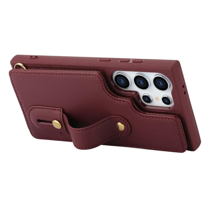 Bild 3, Samsung Galaxy S26 Ultra Skal Multifunktionellt Läder Vinröd