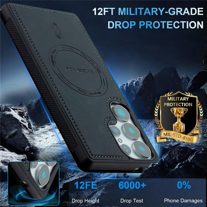 Bild 4, LC.IMEEKE Samsung Galaxy S26 Ultra Skal MagSafe Läder Svart