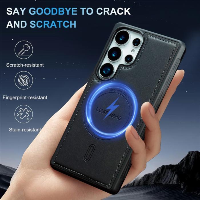 Bild 5, LC.IMEEKE Samsung Galaxy S26 Ultra Skal MagSafe Läder Svart