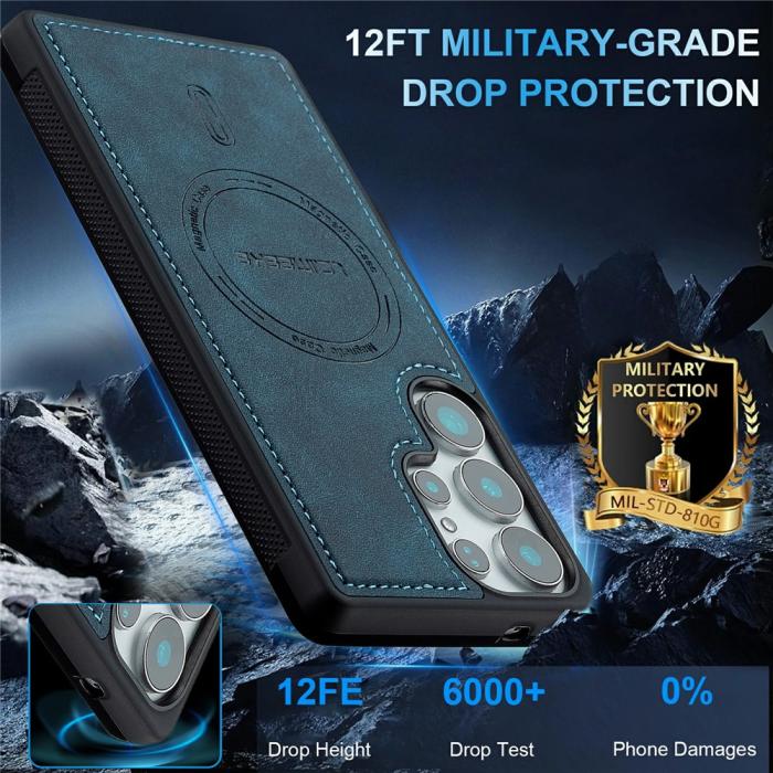 Bild 4, LC.IMEEKE Samsung Galaxy S26 Ultra Skal MagSafe Läder Blå