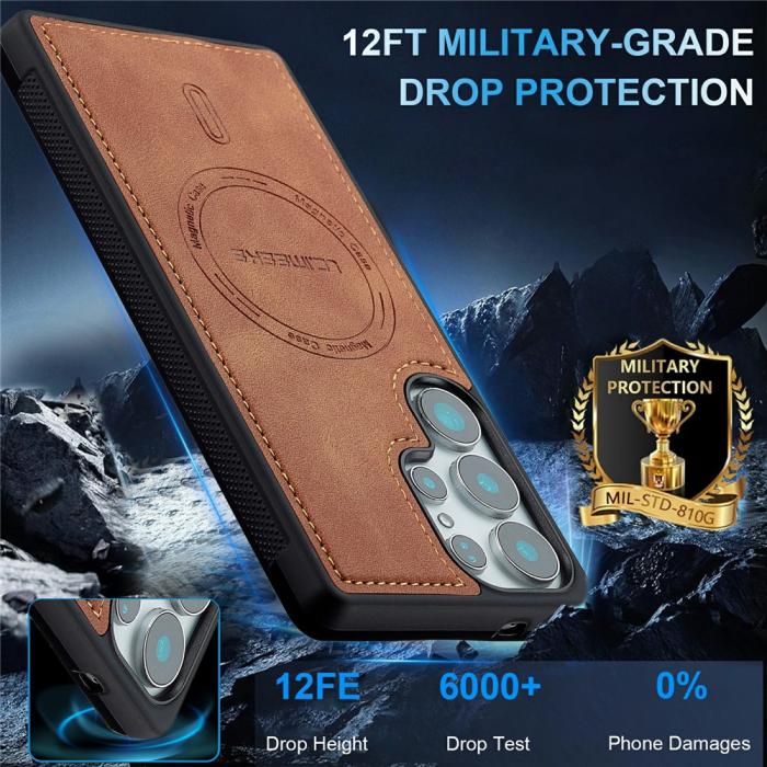 Bild 4, LC.IMEEKE Samsung Galaxy S26 Ultra Skal MagSafe Läder Brun