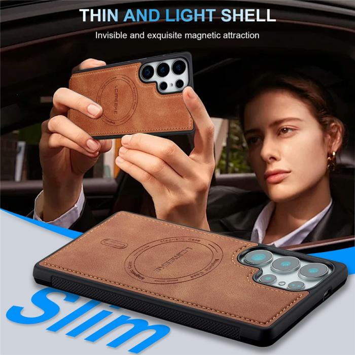 Bild 6, LC.IMEEKE Samsung Galaxy S26 Ultra Skal MagSafe Läder Brun