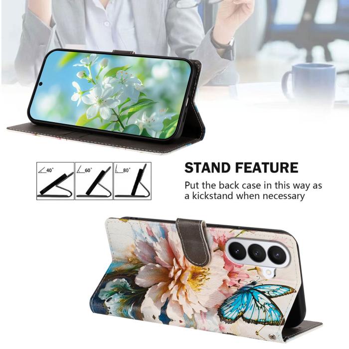 Bild 2, Samsung Galaxy S26/S26 Pro Fodral Med Tryck Blommor/Fjärilar