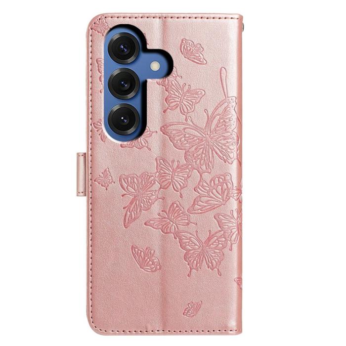 Bild 5, Samsung Galaxy S26 / S26 Pro Fodral Fjäril Tryck Roséguld