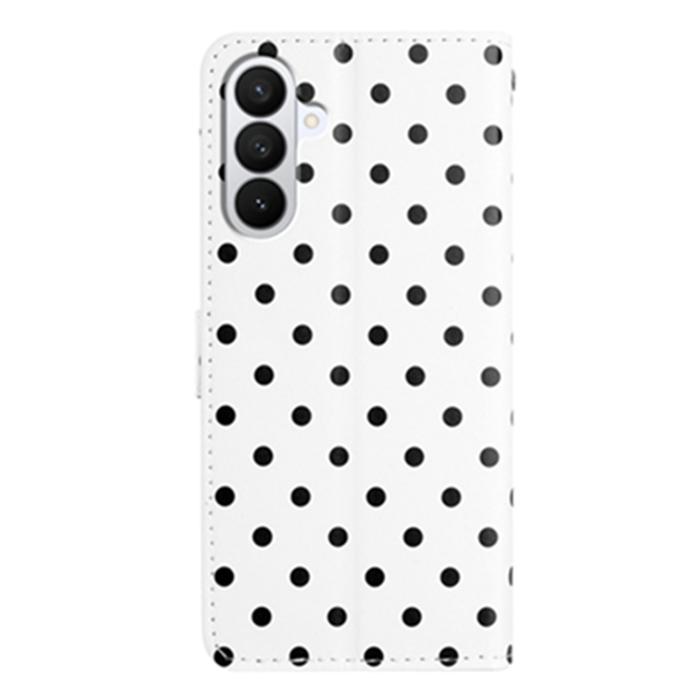Bild 2, Samsung Galaxy S26 Plus Fodral Polka Dot Läder Vit/Svart