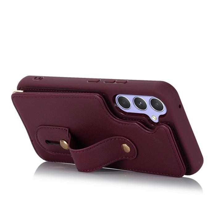 Bild 3, Samsung Galaxy S26 Skal Multifunktionellt Läder Vinröd