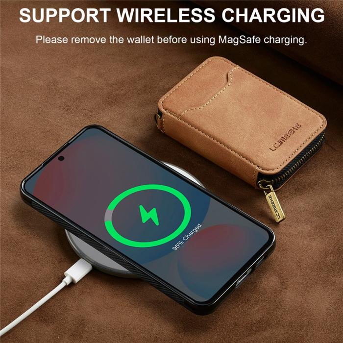 Bild 6, LC.IMEEKE Galaxy S26 / S26 Pro Skal Avtagbar Korthållare Brun