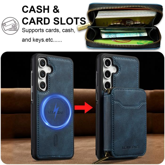 Bild 4, LC.IMEEKE Galaxy S26 / S26 Pro Skal Avtagbar Korthållare Blå