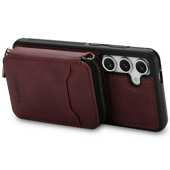 Bild 2, LC.IMEEKE Galaxy S26 Skal Avtagbar Korthållare Röd