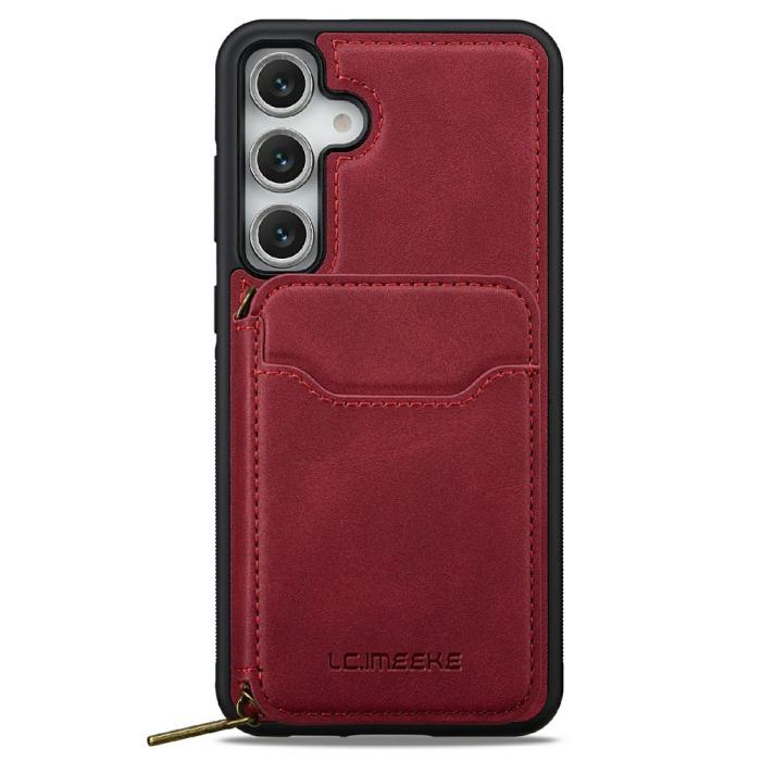 Bild 3, LC.IMEEKE Galaxy S26 Skal Avtagbar Korthållare Röd