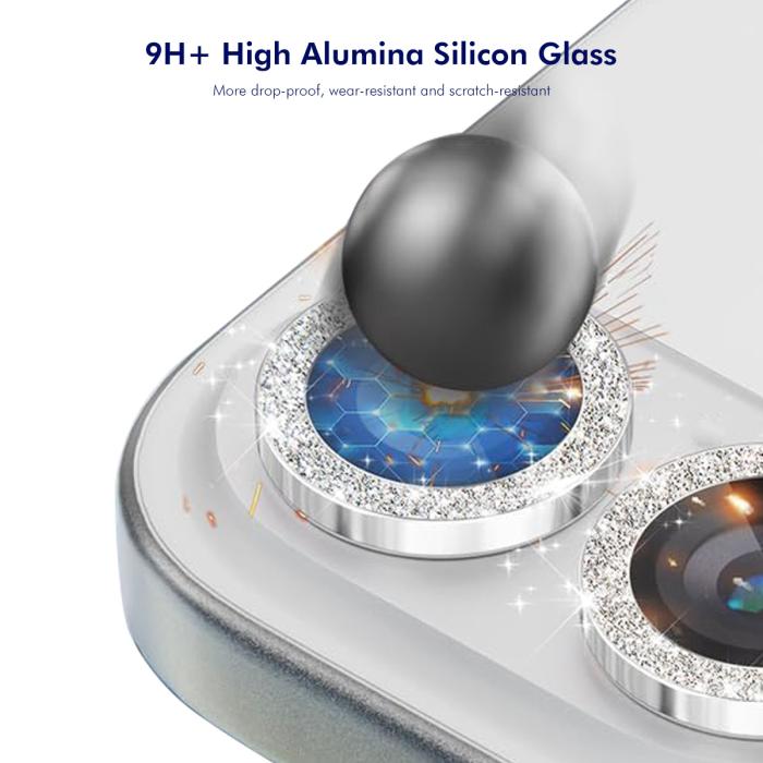 Bild 3, ENKAY Samsung Galaxy S26 / S26 Pro Linsskydd Glitter Svart