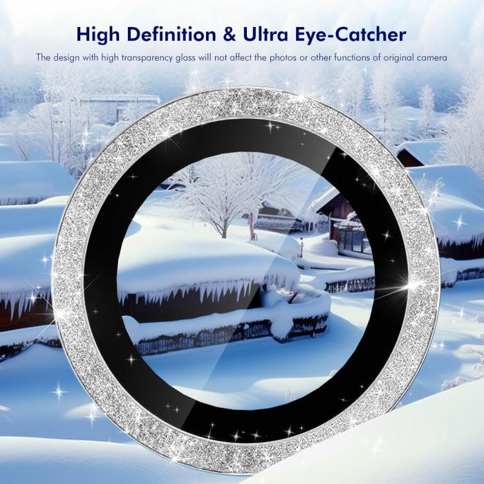 Bild 5, ENKAY Samsung Galaxy S26 / S26 Pro Linsskydd Glitter Svart