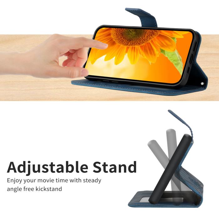 Bild 6, OnePlus 15 Fodral Solros Tryck Blå