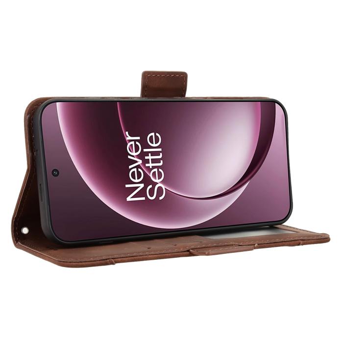 Bild 6, OnePlus 15 Fodral Med Avtagbart Kortfodral Läder Brun