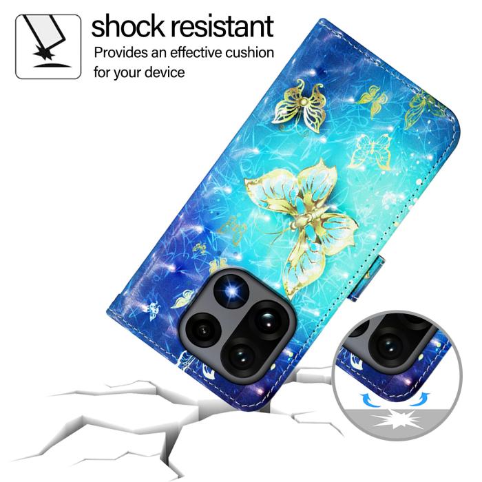 Bild 6, OnePlus 15 Fodral Med Tryck Guld Fjäril