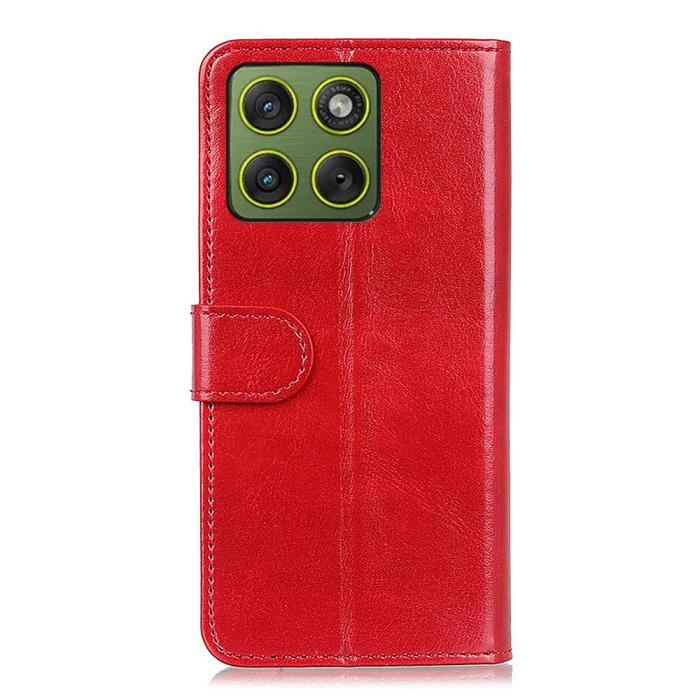 Bild 6, Motorola Edge 70 Fodral Crazy Horse Läder Röd