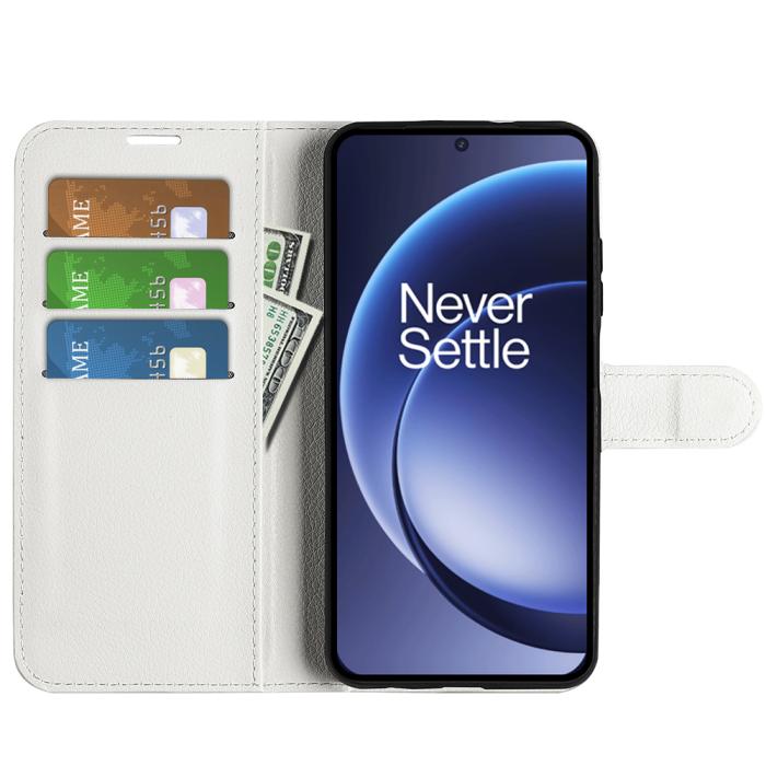 Bild 5, OnePlus 15 Fodral Litchi Läder Vit