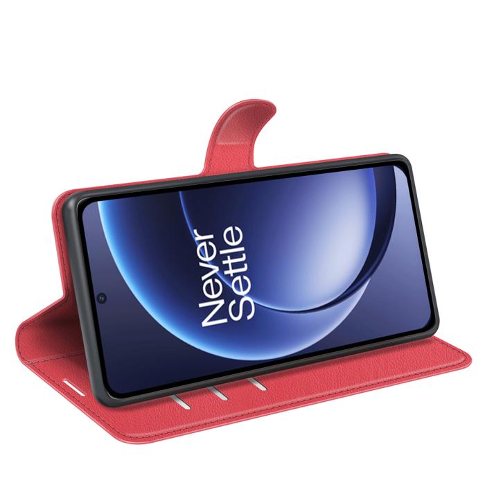 Bild 6, OnePlus 15 Fodral Litchi Läder Röd