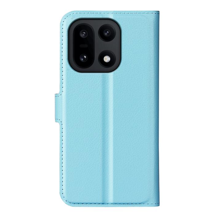 Bild 3, OnePlus 15 Fodral Litchi Läder Blå