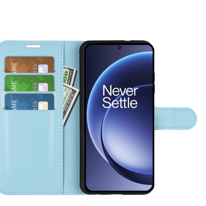 Bild 5, OnePlus 15 Fodral Litchi Läder Blå