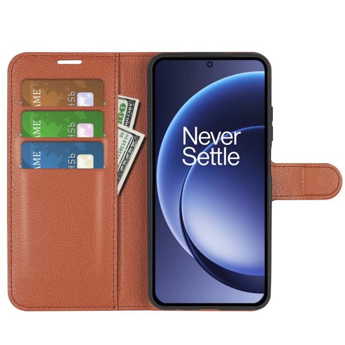 Bild 5, OnePlus 15 Fodral Litchi Läder Brun