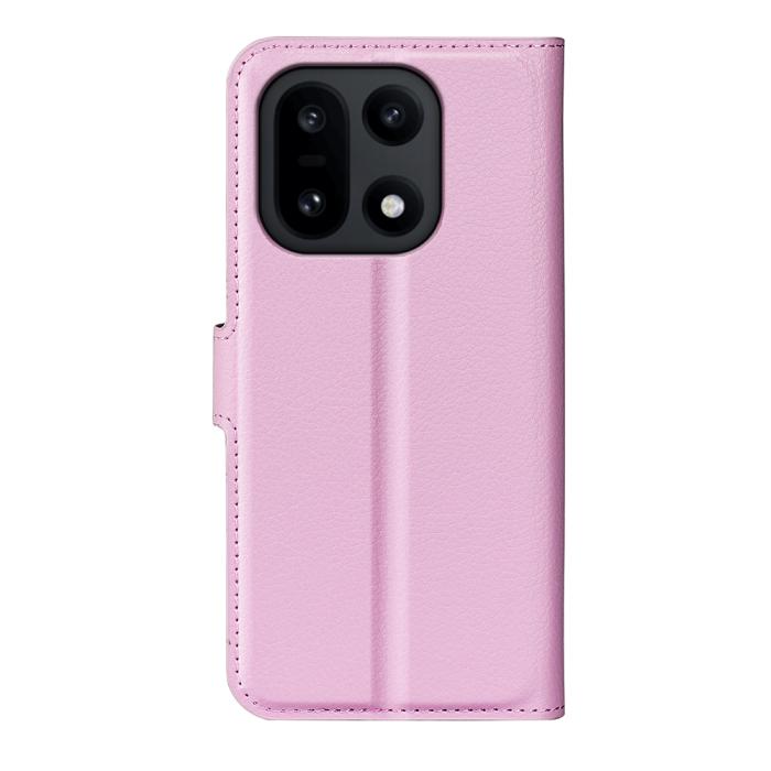 Bild 3, OnePlus 15 Fodral Litchi Läder Ljus Rosa