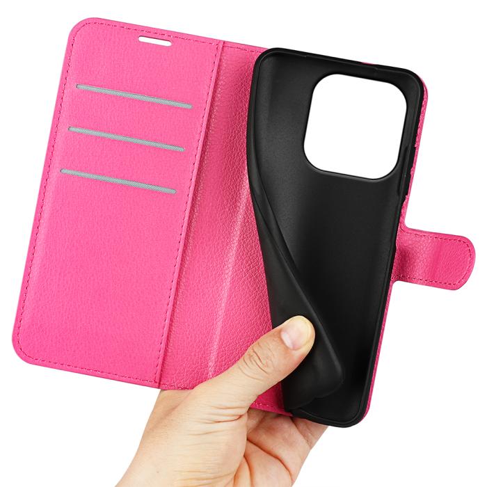 Bild 4, OnePlus 15 Fodral Litchi Läder Rosa