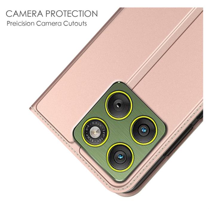 Bild 5, Motorola Edge 70 Fodral Flip Läder Roséguld