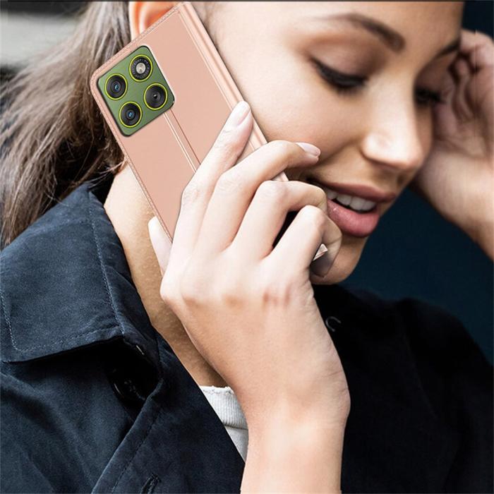 Bild 6, Motorola Edge 70 Fodral Flip Läder Roséguld