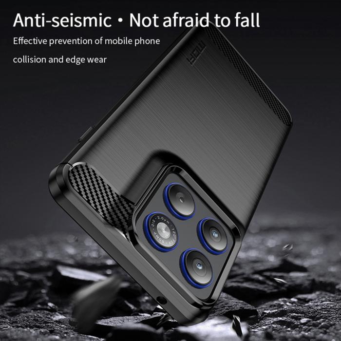 Bild 3, MOFI Motorola Edge 70 Skal Borstad Stål Textur Blå