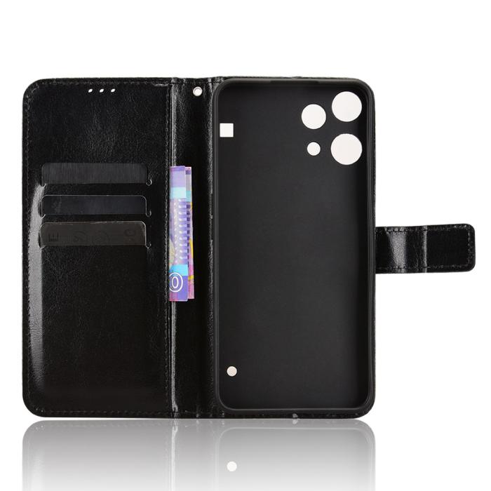 Bild 4, Nothing Phone 3a Lite Fodral Crazy Horse Läder Svart