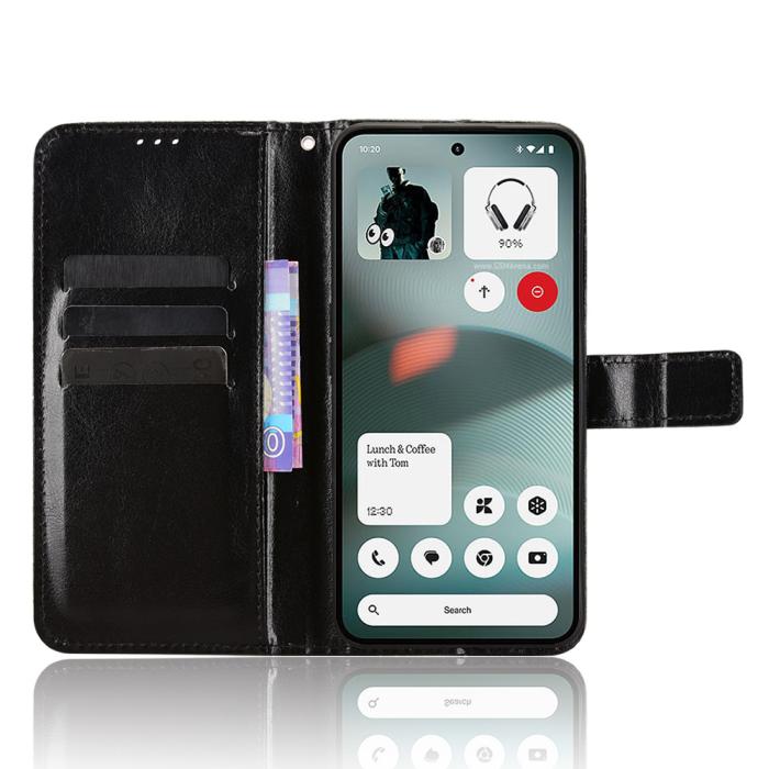 Bild 5, Nothing Phone 3a Lite Fodral Crazy Horse Läder Svart