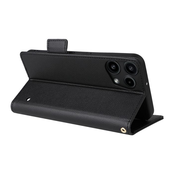 Bild 4, Nothing Phone 3a Lite Fodral Litchi Läder Svart