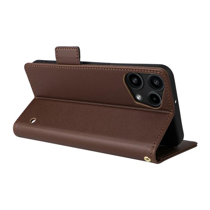 Bild 4, Nothing Phone 3a Lite Fodral Litchi Läder Brun