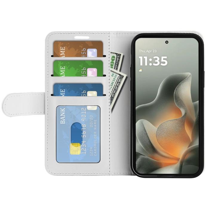 Bild 2, Motorola Edge 70 Fodral Crazy Horse Läder Vit