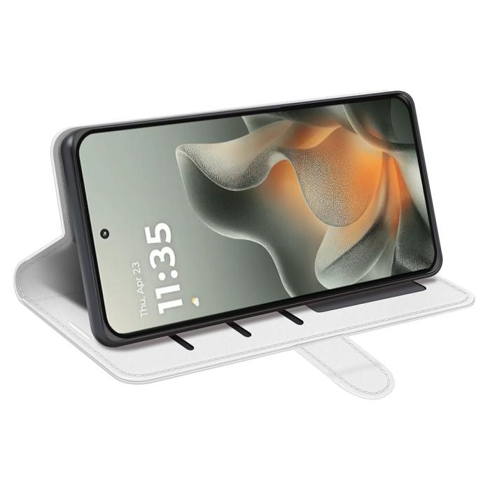 Bild 3, Motorola Edge 70 Fodral Crazy Horse Läder Vit