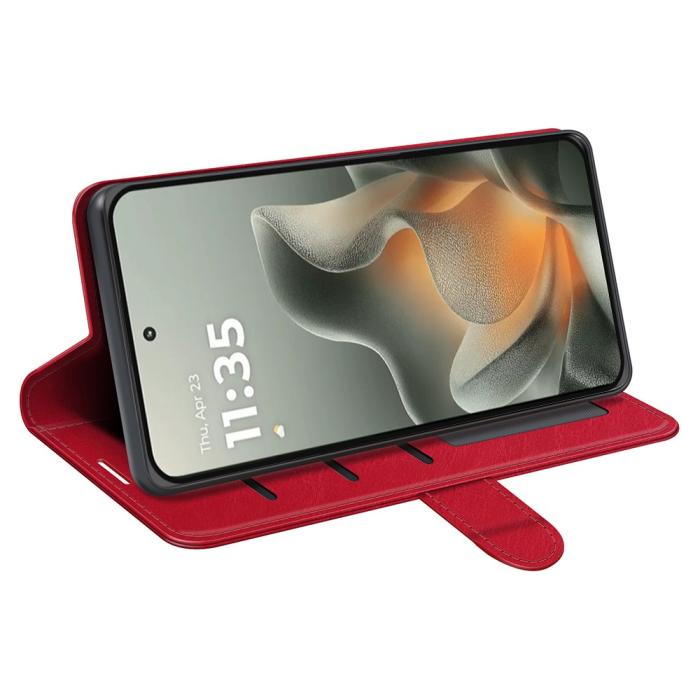 Bild 3, Motorola Edge 70 Fodral Crazy Horse Läder Röd