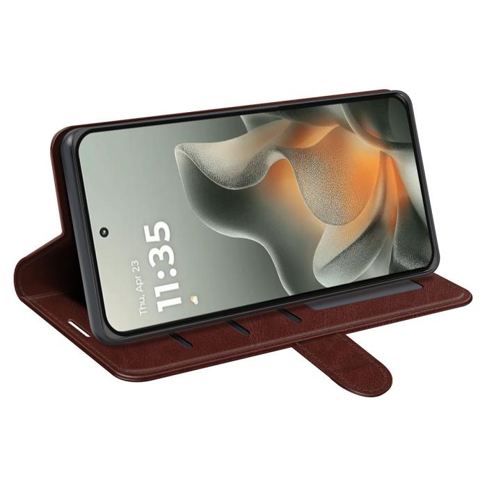 Bild 3, Motorola Edge 70 Fodral Crazy Horse Läder Brun