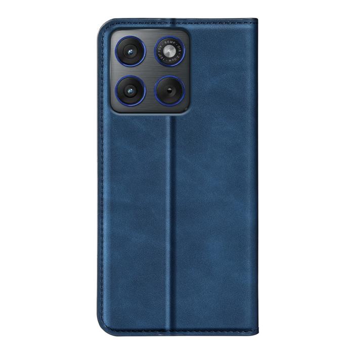 Bild 6, Motorola Edge 70 Fodral Flip Skin Touch Läder Blå