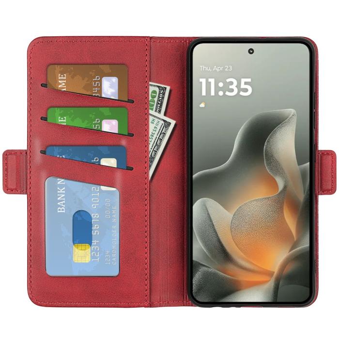 Bild 2, Motorola Edge 70 Fodral Läder Röd