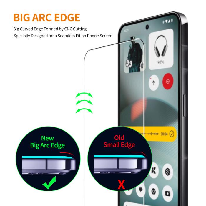 Bild 4, ENKAY Nothing Phone 3a Lite 2-PACK Skärmskydd Härdat Glas