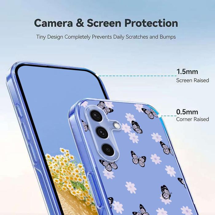 Bild 4, Samsung Galaxy A57 5G Skal Med Tryck Blommor / Fjärilar
