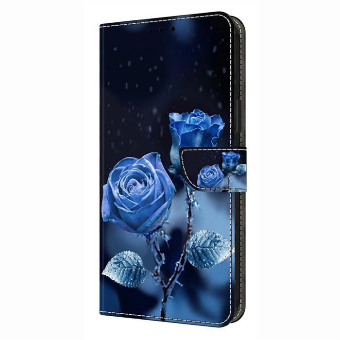 Bild 4, Samsung Galaxy A37 5G Fodral Läder Blå Rosor