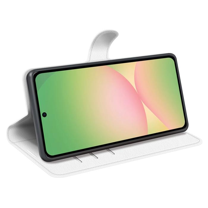 Bild 3, Samsung Galaxy A57 5G Fodral Litchi Läder Vit