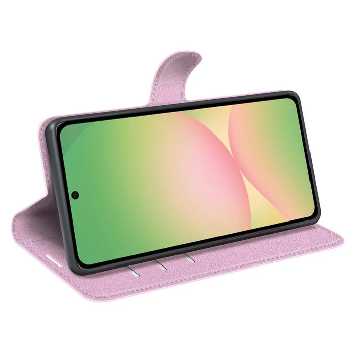Bild 3, Samsung Galaxy A57 5G Fodral Litchi Läder Ljus Rosa