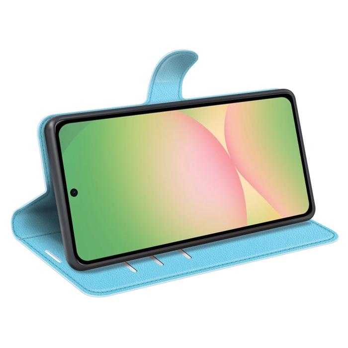 Bild 3, Samsung Galaxy A57 5G Fodral Litchi Läder Blå