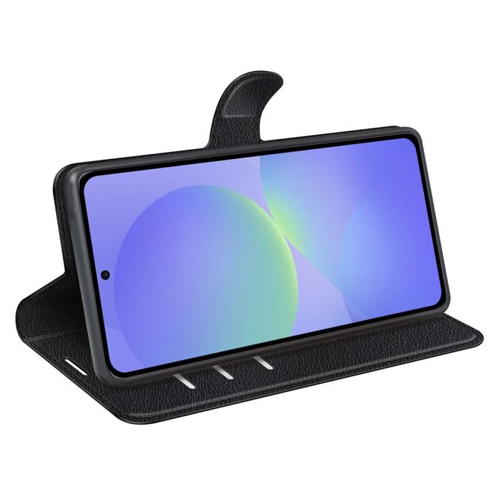 Bild 3, Samsung Galaxy A37 5G Fodral Litchi Läder Svart