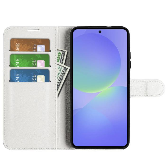 Bild 2, Samsung Galaxy A37 5G Fodral Litchi Läder Vit