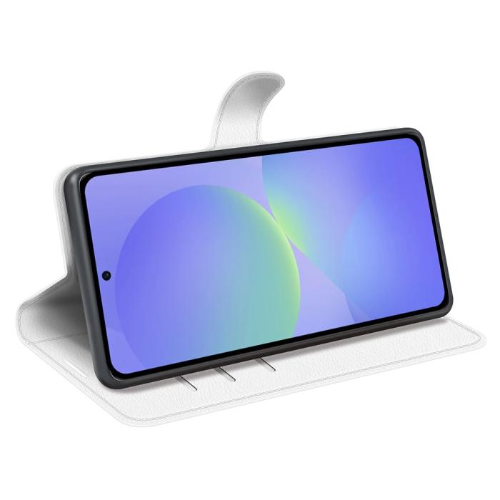 Bild 3, Samsung Galaxy A37 5G Fodral Litchi Läder Vit