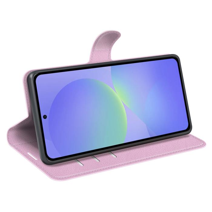 Bild 3, Samsung Galaxy A37 5G Fodral Litchi Läder Ljus Rosa